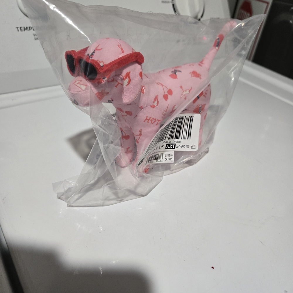 Pink Dog Plush with Sunglasses